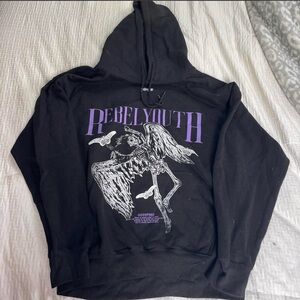 Rebel Youth Black Hoodie with Purple Graphic from Civil Regime